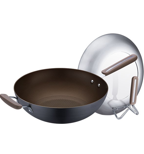 臻晶不粘無油煙炒鍋·可立蓋